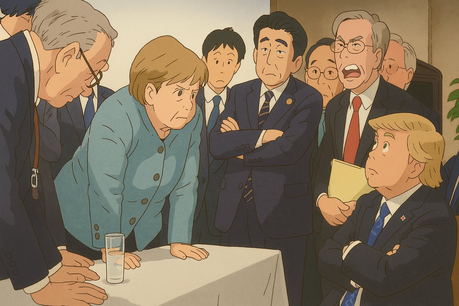 Character on motorcycle in Ghibli style created with AI